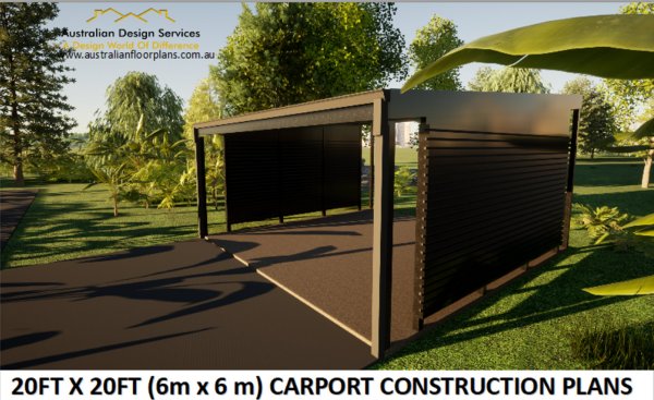 Skillion Roof Double Carport Floor Plan